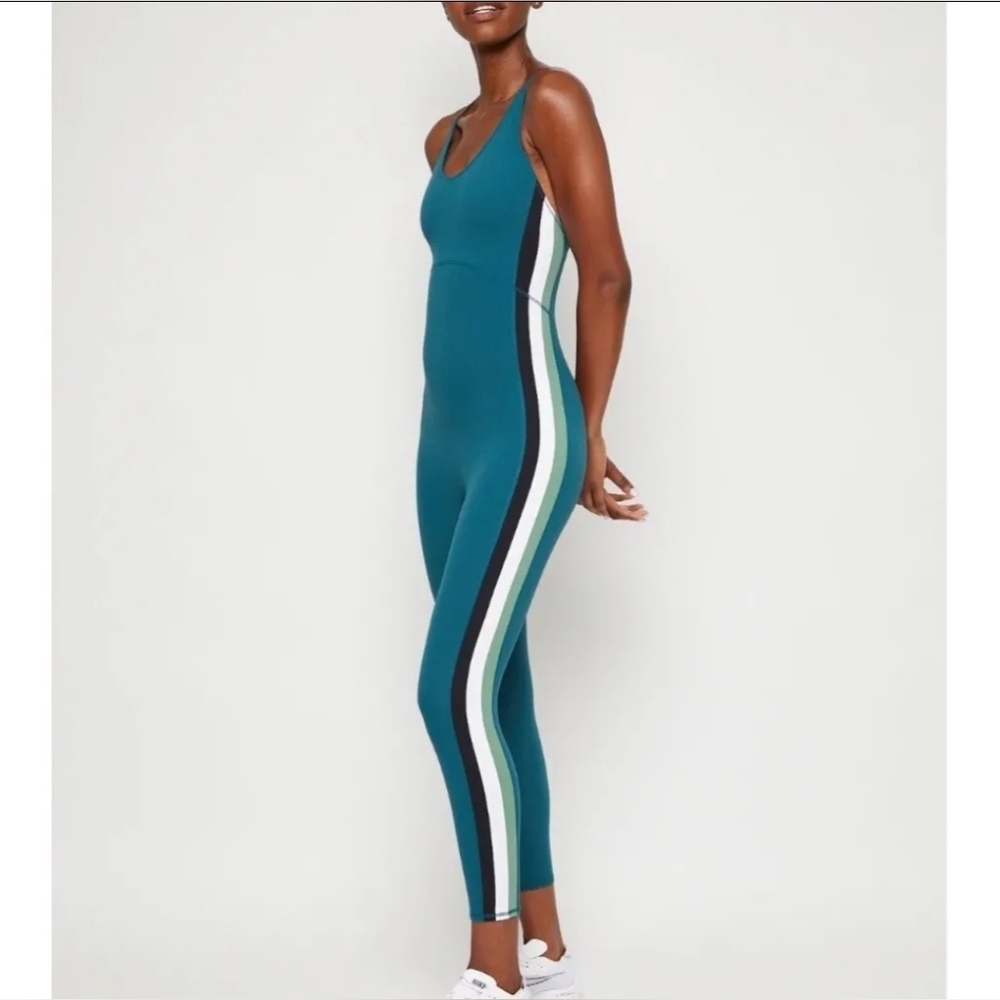 FourLaps Elevate Onesie Teal Green Stripes Workout Gym Wear Size XXL NEW!